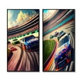 thumbnail image 2 of Designart "Last Lap at Daytona I" Cars Race Car Framed Wall Art Set Of 2 - Green Performing Arts Framed Wall Art Set Of 2, 2 of 7