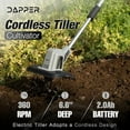 thumbnail image 5 of 20V Cordless Tiller Cultivator, 360RPM Electric Garden Tiller with 2.0Ah Battery & Charger, 9" Tilling Width, 6.6" Depth, Ideal for Lawn, Garden Beds, and Soil Cultivation$$Garden & Patio, 5 of 8