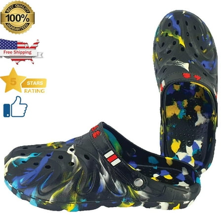 

Radyan Rainbow Clogs for Women - Comfortable Slip Resistant Shoes for Men - Perfect Garden Shoes - Mens & Women s Mules & Clogs- Shoe Size: 10