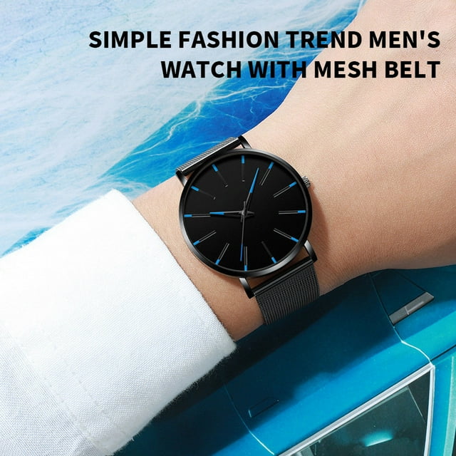 mmirethe Alloy Men Wristwatch Portable Replacing Stylish Fashionable Round Adjustable Simple Style Business Watch Clock Type 6
