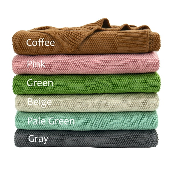 100 Cotton Soft Knit Throw Blanket For Sofa Home Decor 50 X 60 Green Bedding Com Cotton Soft Knit Throw Blanket For Sofa, Green Throws For Sofas