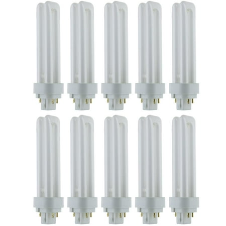 

10 Pack Sunlite 18 Watt PLD 4-Pin Double U-Shaped Twin Tube G24Q-2 Base Super White