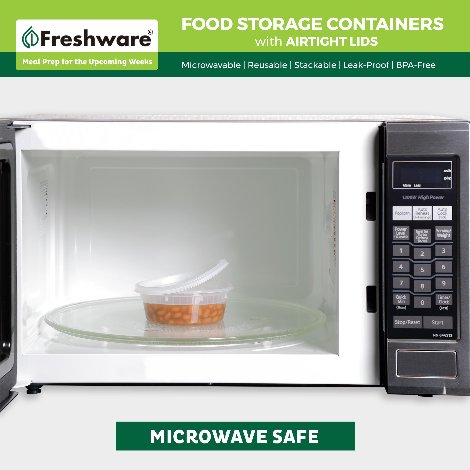 Freshware Plastic Food Storage Containers With Lids, 8 Oz, 50 Count photo 5