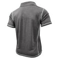 thumbnail image 4 of YLSDY Men's Casual Button Collared Shirts Classic Short Sleeve Basic Button T-Shirt Lightweight Cotton Golf Tops with Pocket Dark Gray XL, 4 of 7