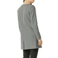 thumbnail image 4 of INSPIRE CHIC Women's Half Lapel Long Sleeves One Button Winter Mid-Length Overcoat L Grey, 4 of 7