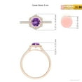 thumbnail image 5 of ANGARA Natural Round Amethyst Ring with Hexagonal Diamond Halo in 14K Rose Gold for Women (Size-5mm) | February Birthstone, Birthday, Anniversary, Jewelry Gift for Women | Natural Amethyst Ring, 5 of 10