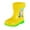 Yellow, variant on Kids Fleece Lined Rain Boots for Girls Boys Toddler Waterproof Cute Cartoon Pattern Platform Mud Rubber Boots