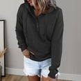 thumbnail image 3 of Lohuatrd Women Fall Winter Hoodie Long Sleeve Loose Pullover Big Pocket Button Decor Drawstring Casual Soft Warm Hooded Elastic Cuff Lady Hoodie Top, 3 of 8