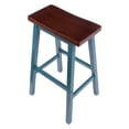 thumbnail image 4 of Satori Saddle Seat Bar Stool, Rustic Teal and Walnut Finish, 4 of 4
