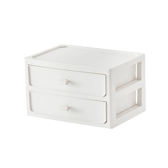 fastboy 1/2/3 Desk Drawer Organizer - Anti-slid Bottom And Wide Application Classroom Desktop Storage Tools White 2 layers 1 Pc
