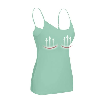 ZKIRBJV Plus Size Camisole Tops for Women Round Neck Shelf Bra Lingerie Soft Spaghetti Strap Cami Tops Hot Basic Layer Camisole Top Turquoise 3XL