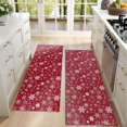 thumbnail image 4 of Kitchen Rugs Sets Of 2,Red Christmas Snowflake Pattern Anti Fatigue Kitchen Mat Rugs Non Slip Washable,Decorative Kitchen Floor Mats for Kitchen,Sink,Laundry,17"X47", 4 of 5