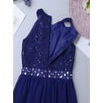 thumbnail image 5 of iEFiEL Girls Rhinestone Floral Lace Maxi Romper Dress for Pageant School Dance Birthday Party, 5 of 7