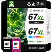 67XL Ink Cartridges Compatible for HP 67 Ink Cartridges for Deskjet 2700 Printers (Black, Tri-Color)