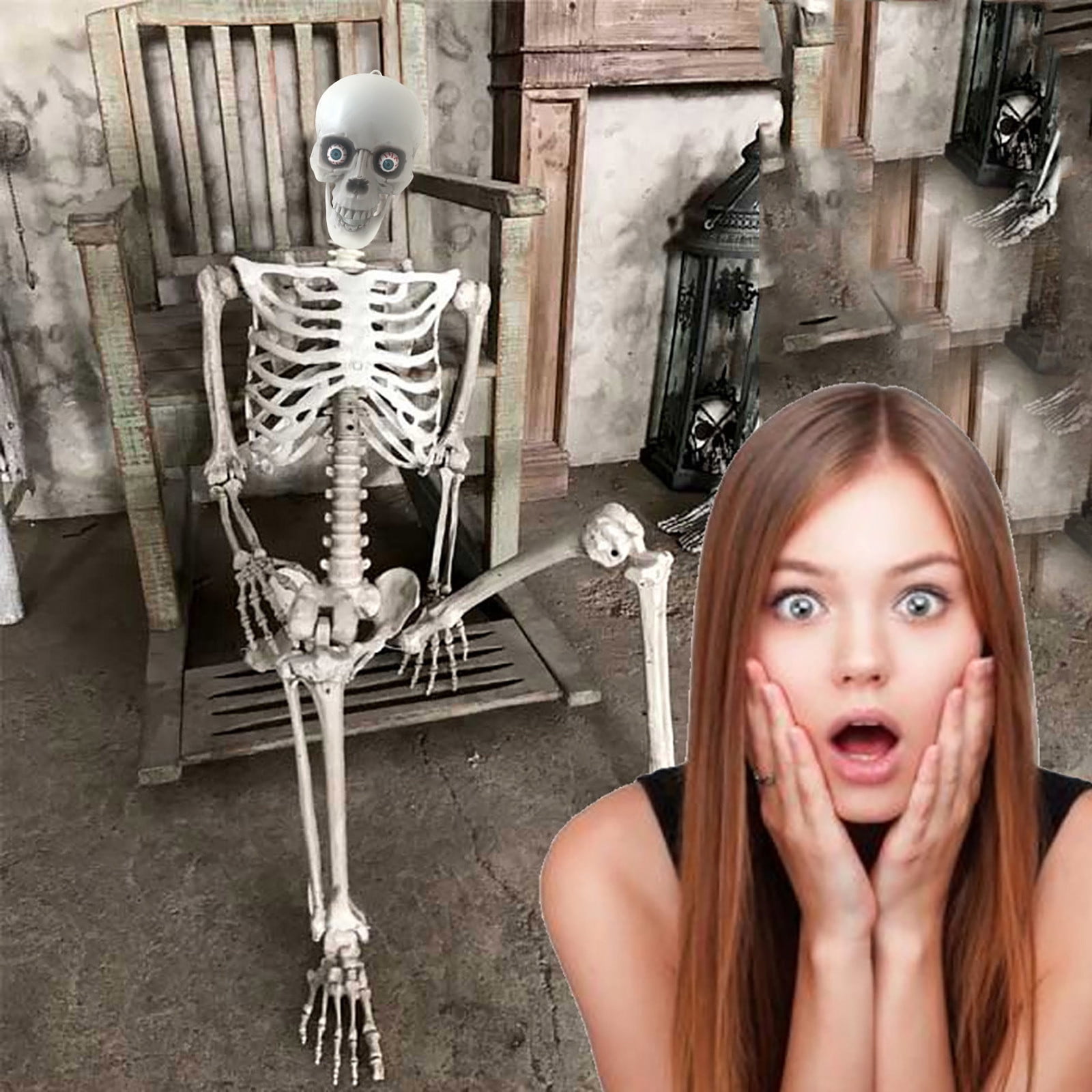 Clearance！Halloween Skeleton Life Size Full Body Posable Joints ...