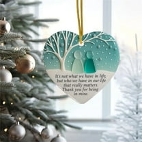 Wuztai Heart-Shaped Sea Glass Friendship Decor, Handmade Ornament for Christmas Tree Hanging, Unique Gift for Sister Friend