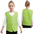 thumbnail image 3 of Aislor Girls Boys Volunteer Vest Solid Color Irregular Hem Waistcoat Volunteers Activity Uniform Fluorescent Green M/11, 3 of 6