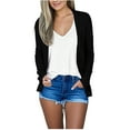 thumbnail image 2 of Awdenio Women Blouses Fall Lightweight Long Sleeve 0pen Front Sweater with Pockets, 2 of 6