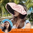 thumbnail image 2 of Holzlrgus Womens Sun Visor Hat Wide Brim UV Sun Protection Roll Up Hairband Summer Ponytail Beach Hats Travel UPF 50+, 2 of 5