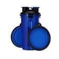 thumbnail image 5 of Botella de agua para perros con 2 cuencos plegables, portátil 2 en 1, botella de agua y comida para perros, gatos, mascotas, botella de viaje para caminar, hacer ejercicio, senderismo, acampar (azul), 5 of 5