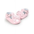 thumbnail image 4 of Newborn Baby Girls Crib Shoes Shiny Mirror PU Leather Bow Buckle First Walkers Soft Soles Non-slip Footwear 0-18M, 4 of 5