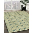 thumbnail image 3 of Ahgly Company Machine Washable Indoor Rectangle Abstract Brown Gold Area Rugs, 2' x 5', 3 of 7