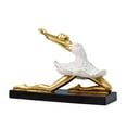 thumbnail image 3 of Estatuilla de poliresina con diseño de bailarina creativa, elegante adorno de escritorio para decoración del hogar Estilo C Aureato, 3 of 8