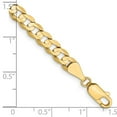 thumbnail image 2 of 14k Yellow Gold Solid Polished 5.25mm Open Concave Curb Chain Bracelet 8 Inch Lobster Claw Link Bracelet for Women and M, 2 of 2