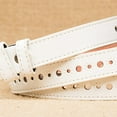 thumbnail image 4 of Pavied Belts for Women Studded Belt Fashion Ladies Men Leather Belts Jeans Belt Hollow Lesisure Belts Wide Belts Clearance Sales White One Size, 4 of 4