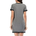 thumbnail image 5 of BJUTIR Sleepwear For Womens Nightgown Summer Casual Soft And Comfortable Round Neck Loose Contrast Color Short Sleeved Multi Color Nightdress, 5 of 7
