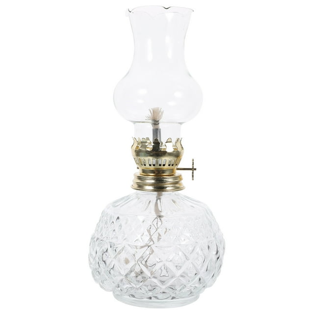 EeaseMX Lámpara de queroseno de vidrio, lámpara de aceite retro, lámpara de adoración de Buda, lámpara de mantequilla, adorno