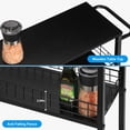 thumbnail image 4 of 4 Tier Slim Kitchen Storage Cart with Wheels, Rustic Brown, 31D x 46W x 60H cm, 4 of 9