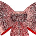 thumbnail image 3 of Red & White Glitter Plastic Christmas Bow, 11 in, by Holiday Time, 3 of 5