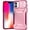 Pink+Burgundy, variant on For iPhone 16 6.1 inch Ultimate U Design Hybrid with Camera Window Covering - Black