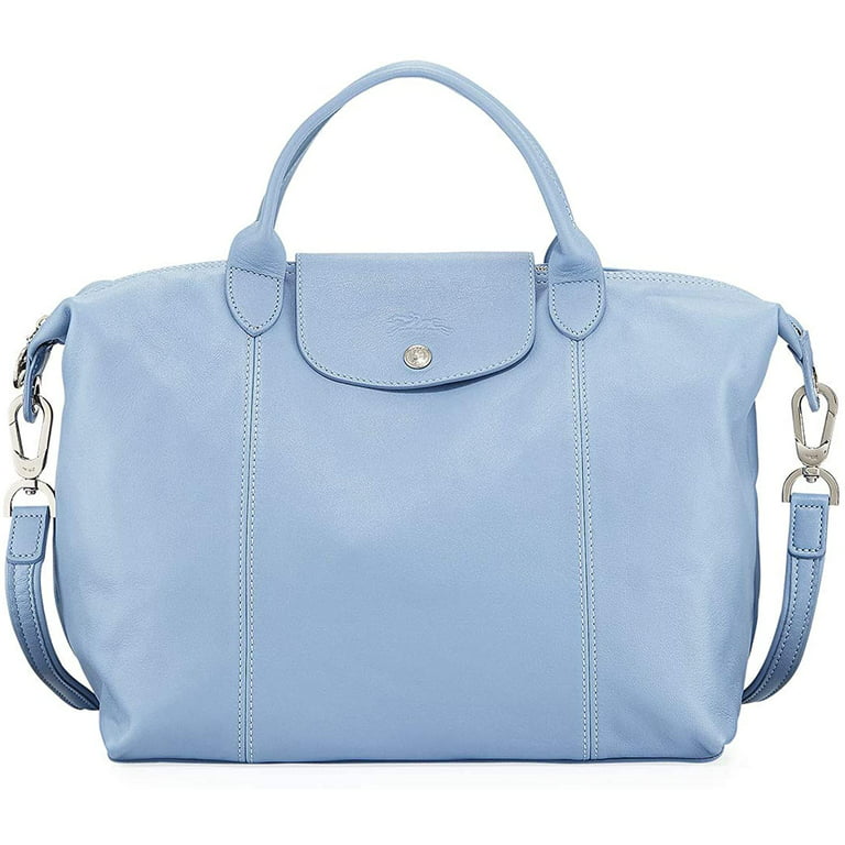 Totes bags Longchamp - Le Pliage medium blue leather hand bag - 1515737556