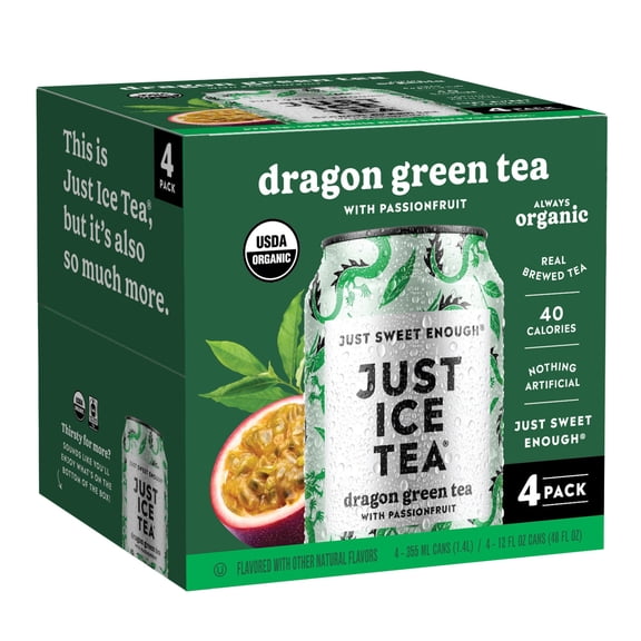 Just Ice Tea Dragon Green Tea 4 - 12 fl oz Cans