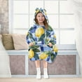 thumbnail image 7 of FORMRS Wearable Blanket Hoodie with Sleeves for Kids Cozy Flannel Sweatshirt, Cartoon Lemon Leaves, 7 of 7
