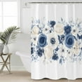 thumbnail image 2 of White Blue Floral Shower Curtains for Bathroom Waterproof Fabric Bath Curtains Decor Bath Tub Curtain Spring Flowers Gardenside Pastoral Decorative Shower Curtain Sets with 12 Hooks, 72x72 Inch, 2 of 6