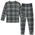 thumbnail image 3 of Boys Pajamas Girls Pajama Blue Plaid Cute Comfortable Cotton Two-piece Pajama Set, 3 of 7
