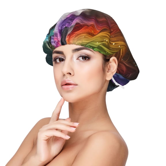 Naloa Colorful Haired White Horse Adjustable Hair Bonnet for Sleeping, Hair Wrap Sleep Cap Turban for Women Men, Curly Straight Hair Long Large Braid Unisex