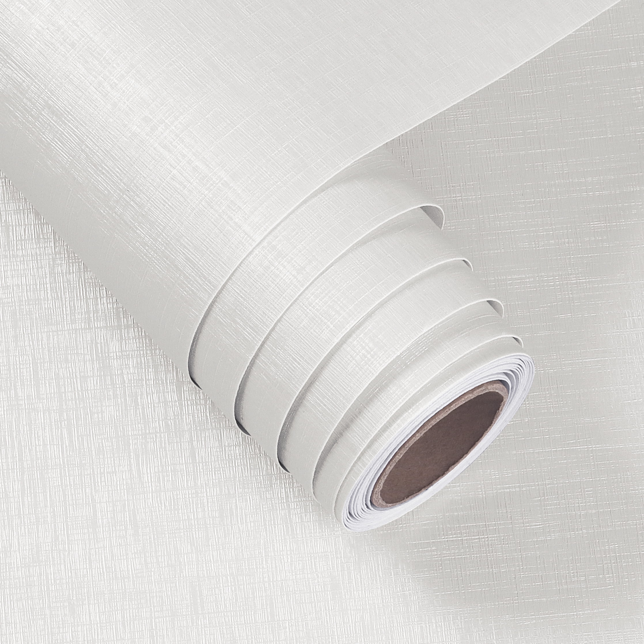 FunStick Grasscloth Peel and Stick Wallpaper Pearl White Grass Cloth