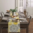 thumbnail image 4 of Dahlia Yellow Gray Table Runner Luxury Home Dining Table Coffee Table Holiday Wedding Decoration Party Dinner Table Runner, 4 of 5