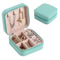 thumbnail image 3 of Mini joyero portátil Caja de almacenamiento de joyería de cuero PU para pulseras (Azul) Hugtrwg Libre de BPA, 3 of 7