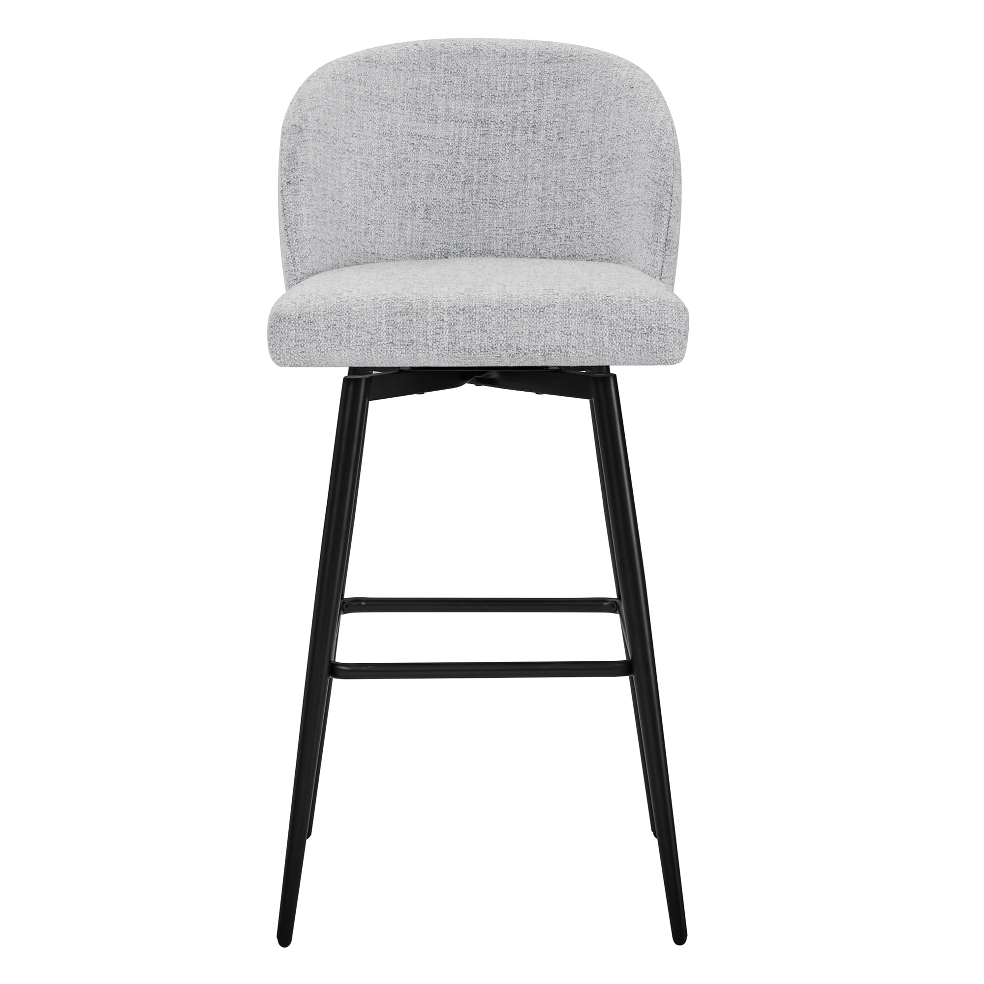 CHITA 30" Swivel Upholstered Counter Bar Stools Set of 2 with Back & Metal Legs, Fabric in Cloud