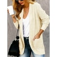 thumbnail image 5 of Womens Long Sleeve Casual Lightweight Loose Open Front Cardigan Knit Sweaters Coat with Pockets, 5 of 5
