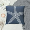 thumbnail image 2 of WERPE  Coastal Pillow Covers Navy Blue Starfish Throw Pillow Covers Beach Pillowcase Nautical Decor for Outdoor Home Sofa Bedroom Living Room, 2 of 5
