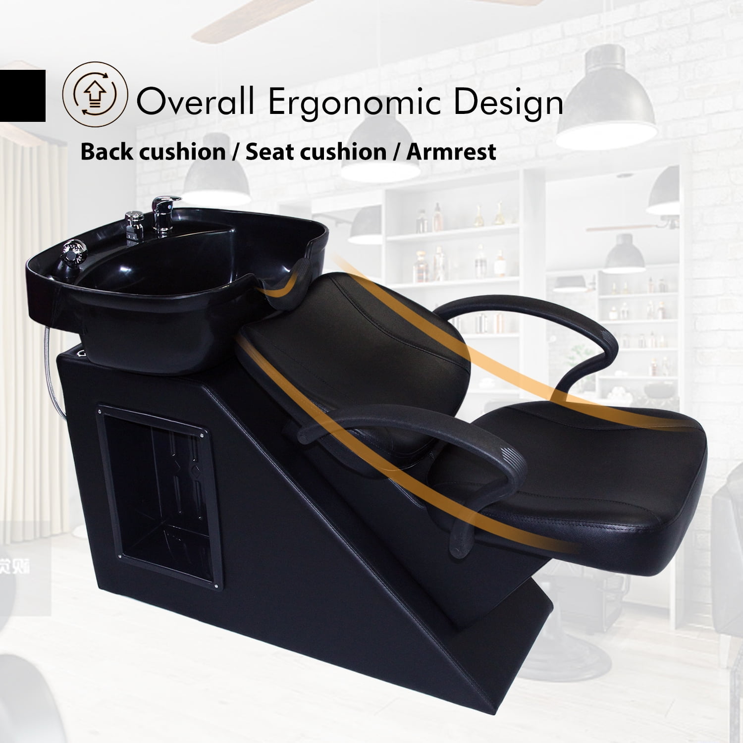 Ainfox shampoo barber backwash chair abs plastic shampoo bowl sink chair for spa outlet beauty salon