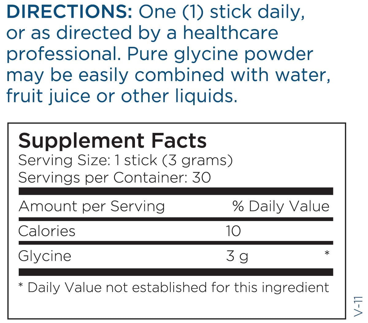 Metabolic Maintenance Glycine Sticks - 3 g Glycine - Calm & Sleep Support - Single Dose Powder Sticks - No Fillers or Preservatives - 30 Servings - 30 Count