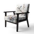 thumbnail image 3 of Designart "Asian Art White And Grey Butterfly" Upholstered Asian Accent Chair and Global Arm Chair - Multiple Color & Pattern, 3 of 7