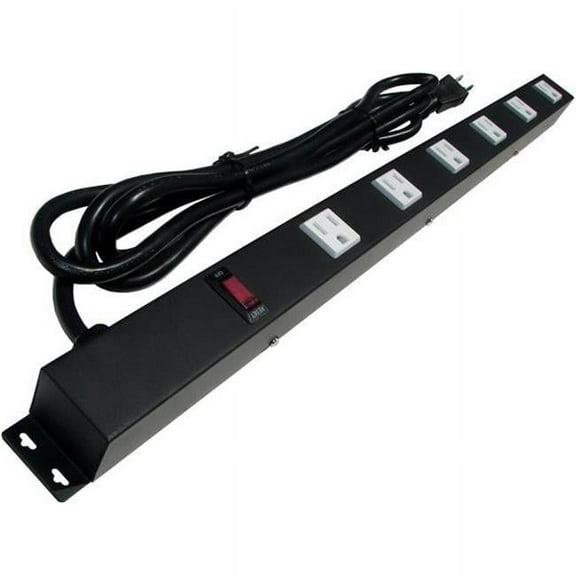 e-dustry EPS-2069 24 in. 6 Outlet Metal Power Strip